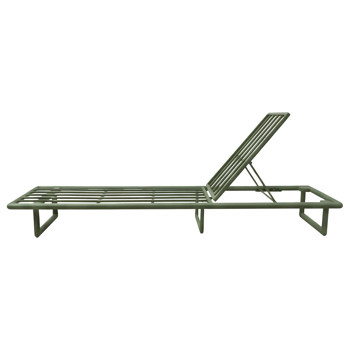 GARTENLIEGE - Stahl / Olefin - Grün / Grau - Grau, Textil/Metall (65/36/200cm) - home24