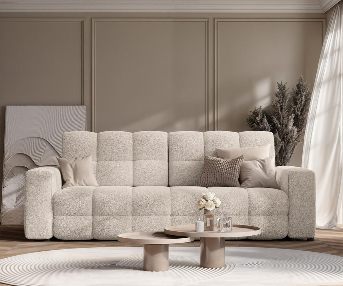 SCHLAFSOFA MOLLY mit Bettkasten, Stoff Creme - Creme, Textil (248/92/93cm) - Idohome