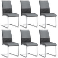 ESSZIMMERSTUHL 6er-Set ergonomisch Sitzfläche 42 x 45 cm Grau - Grau, Metall (42/95/48.2cm) - Meubliv