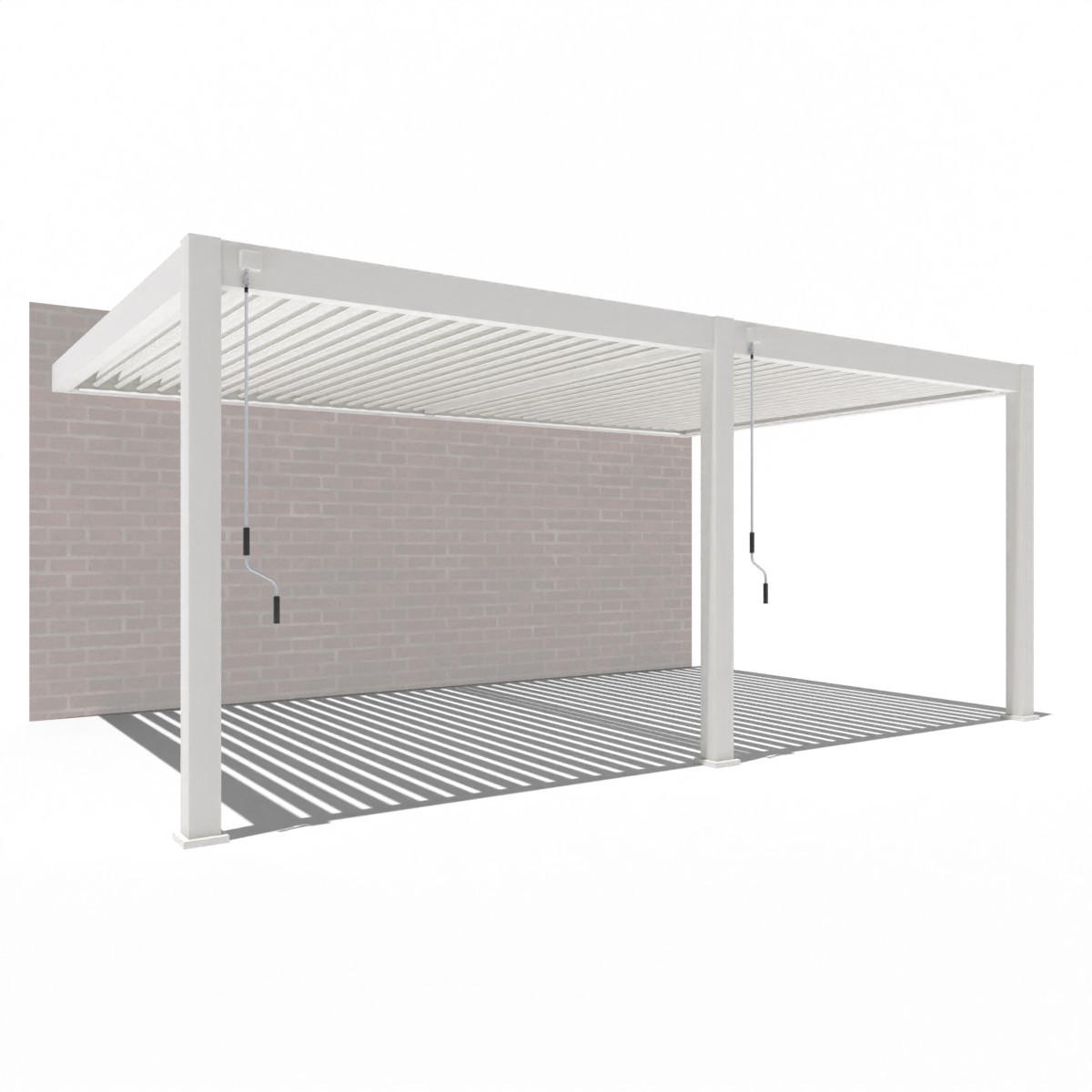 WANDPERGOLA Deluxe Plus Wand Pavillon Terrassenüberdachung Aluminium 4 x 6 M weiß - Weiß, Metall (400/255/600cm) - WEIDE