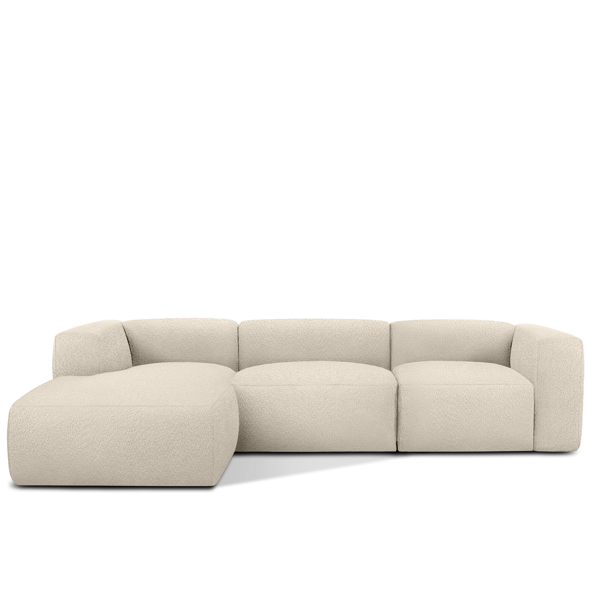 ECKSOFA LINKS BUFFO, Hellbeige - Beige, Holz/Holzwerkstoff (285/176cm) - KONSIMO®