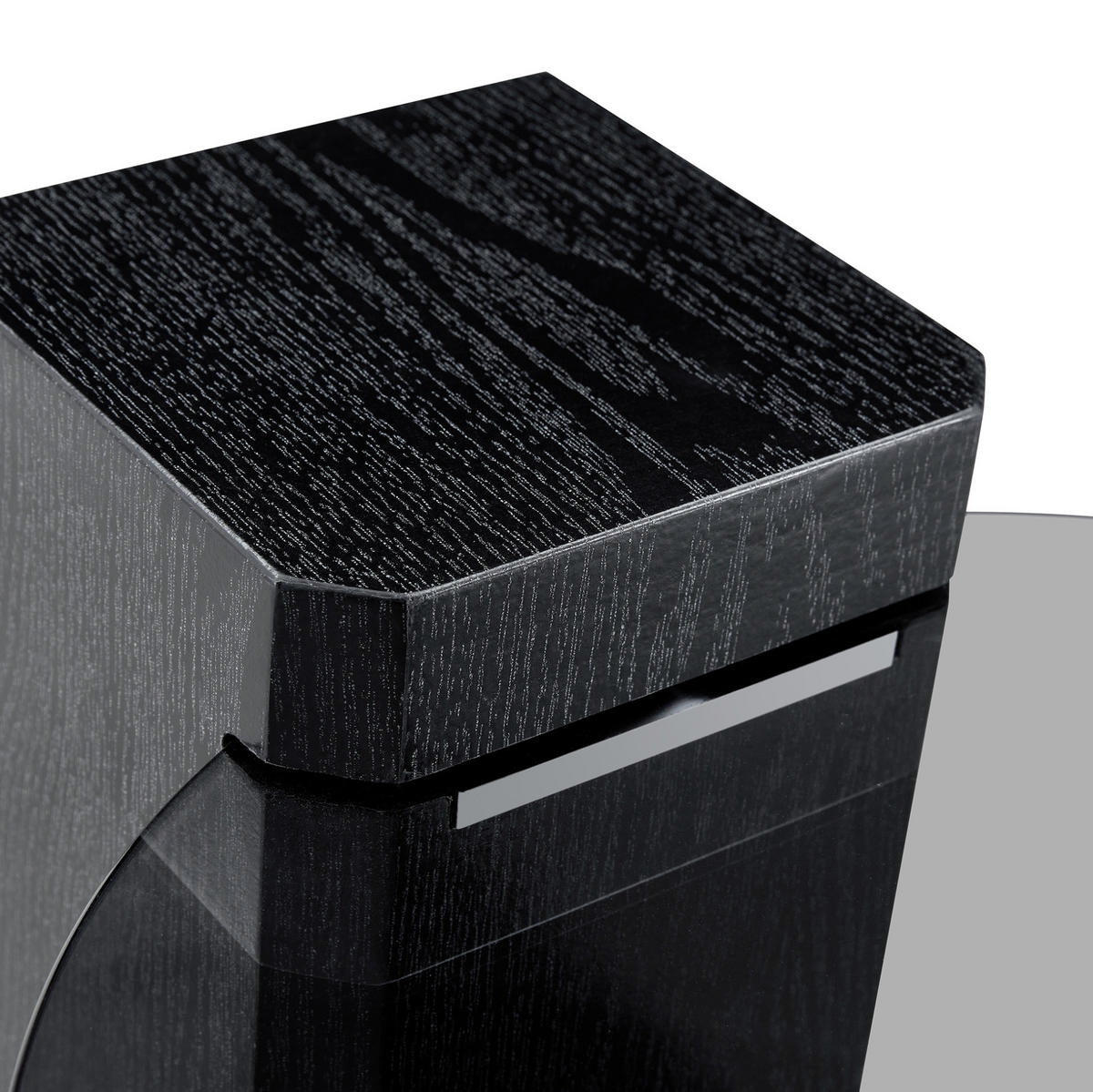 COUCHTISCH rund 61/44 cm in Schwarz aus MDF und Glas mit zweistöckigem Design - Schwarz, Holzwerkstoff (61/61/30cm) - OKMYHOME