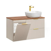 WASCHTISCH 100.8cm Adriel Kaschmir und Holz - Beige, Holzwerkstoff (100.8/59/46cm) - Petits-meubles