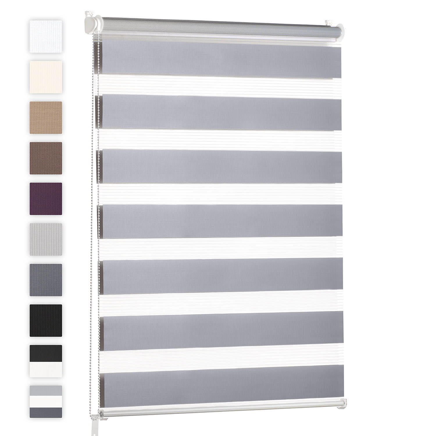 DOPPELROLLO 60/195 cm, Hellgrau - Hellgrau, Textil (60/195cm)