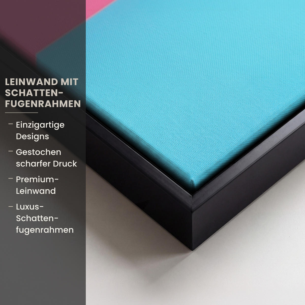 LEINWAND Bilder mit Rahmen - Chick - Sonnenbrille - Blau - 80x60 - Pink, Textil (80/60cm) - MuchoWow