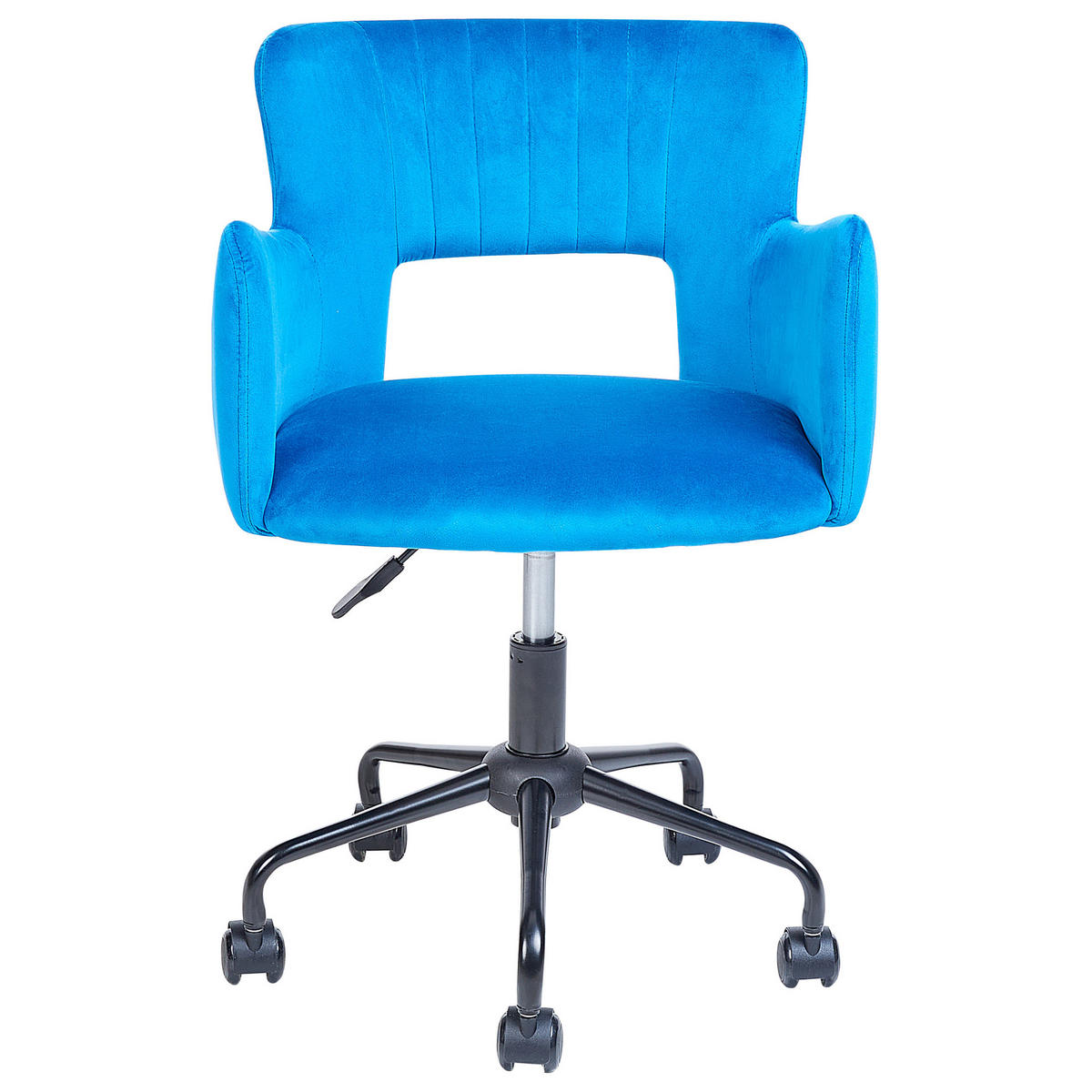 BÜROSTUHL Samtstoff Blau Sanilac - Blau, Textil/Metall (62/71/62cm) - Beliani