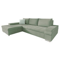 ECKSOFA Bangkok Mini - Silberfarben/Mintgrün, Holz/Textil (274/182cm) - MIRJAN24