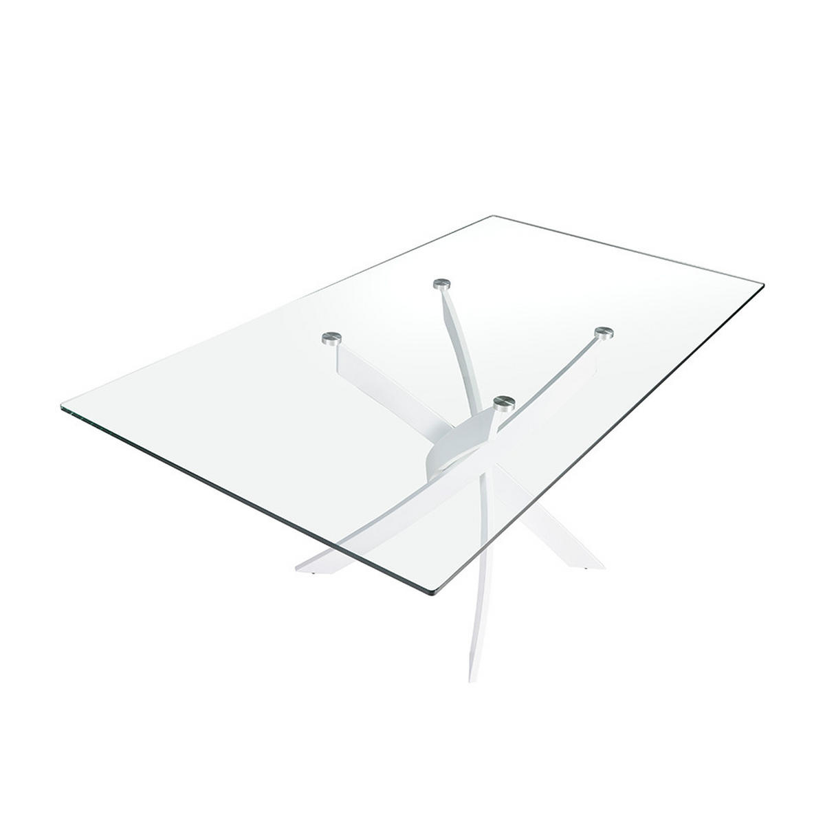 ESSTISCH Glas Weiß 180/95/75 cm - Transparent/Weiß, Glas (95/180/75cm) - ANGEL CERDA