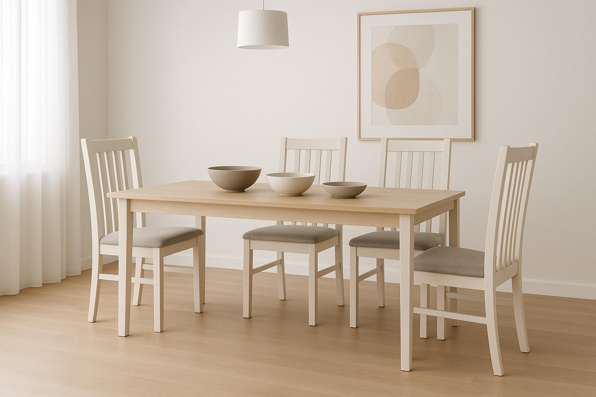 STUHL 4er ONTIKA 1, kaschmir - Beige, Holz (43/94/40cm) - Leaf Design