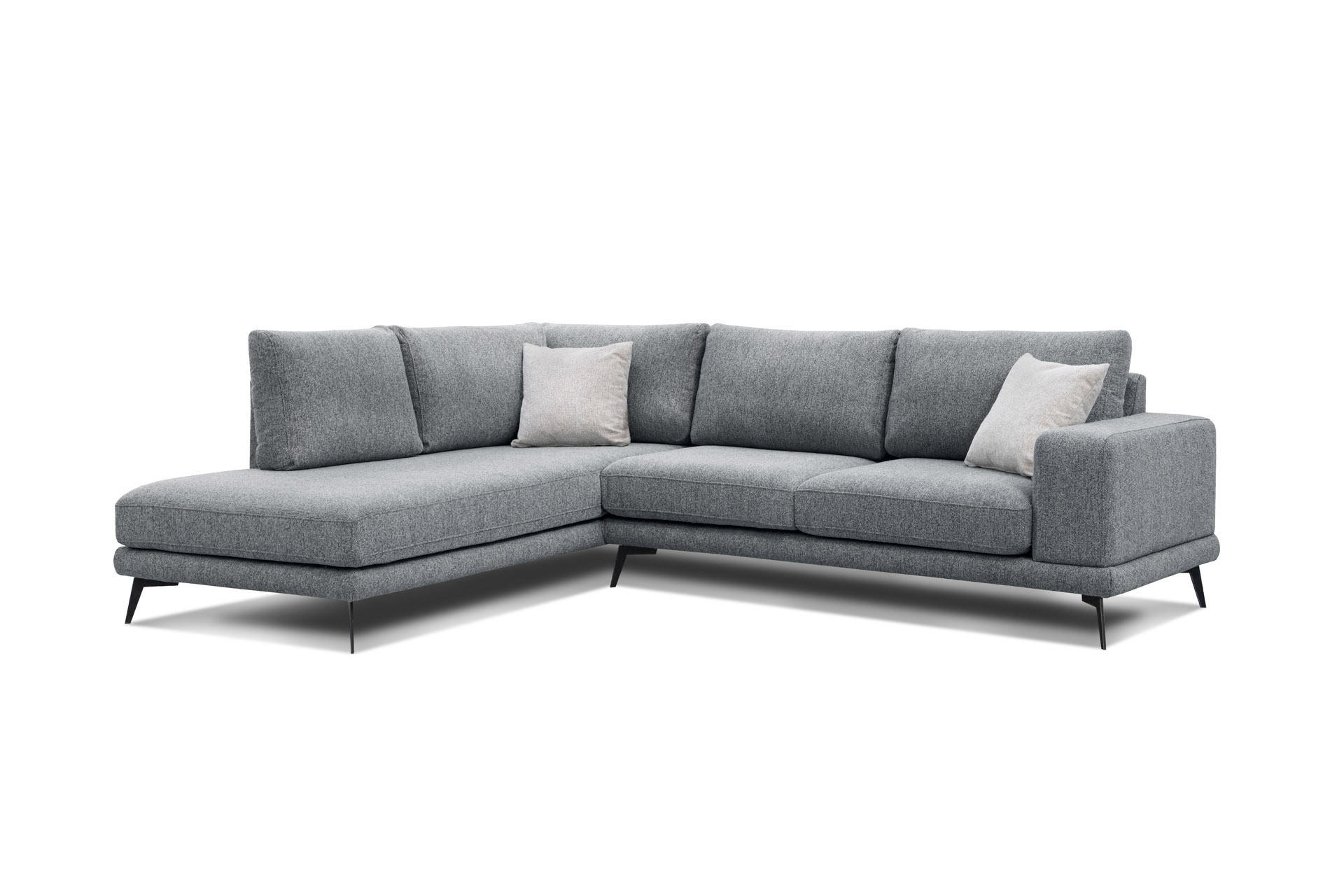 ECKSOFA MEDIOLANE 5-Sitzer, grau - Grau, Holzwerkstoff/Textil (219/282cm) - Courtois Laville
