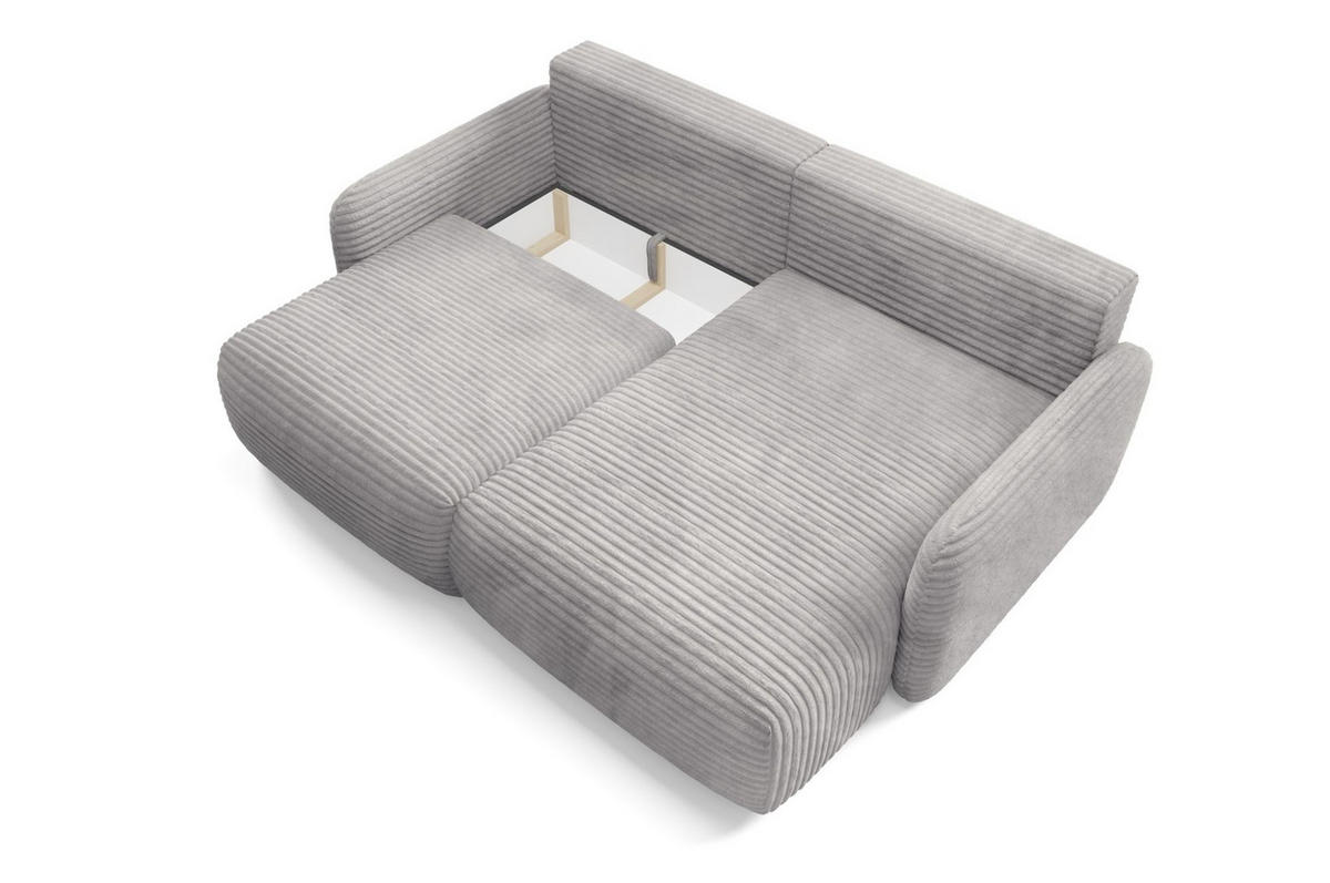 ECKSOFA Simone Mit Schlaffunktion - Grau, Holzwerkstoff/Textil (165/240cm) - Fun Möbel