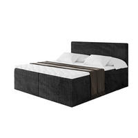 BOXBETT mit Matratze H4 und Lattenrost - TOLO - 200x200 Cord - Schwarz - Schwarz, Holzwerkstoff/Kunststoff (200/200cm) - ALTDECOR