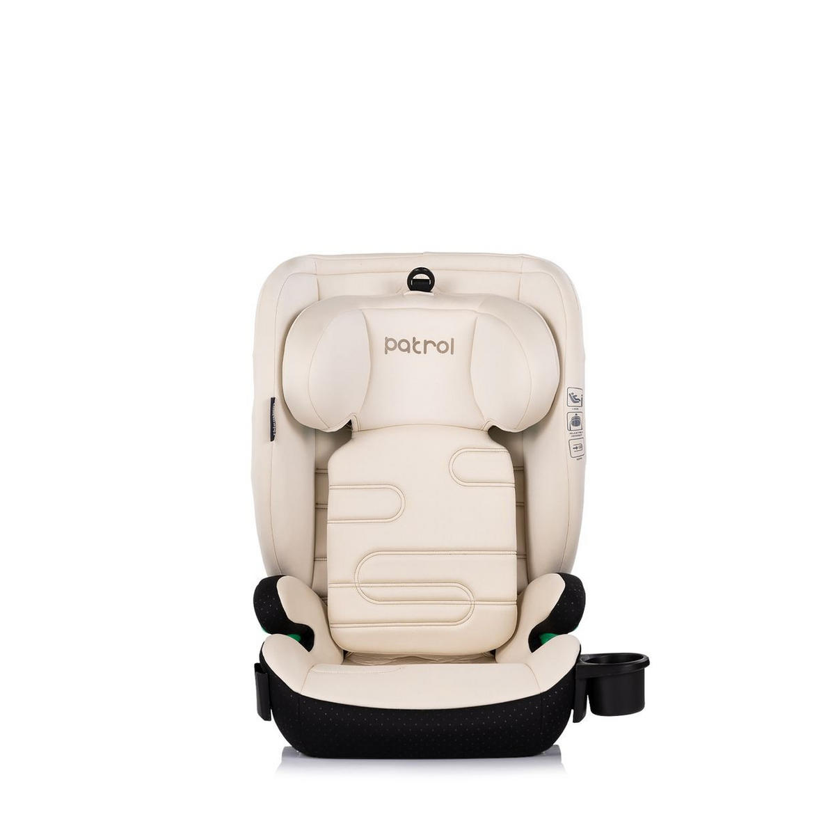 KINDERSITZ Patrol i-Size beige Isofix (100-150cm) Kopfstütze Getränkehalter - Beige, Kunststoff (44/58/51cm) - Chipolino