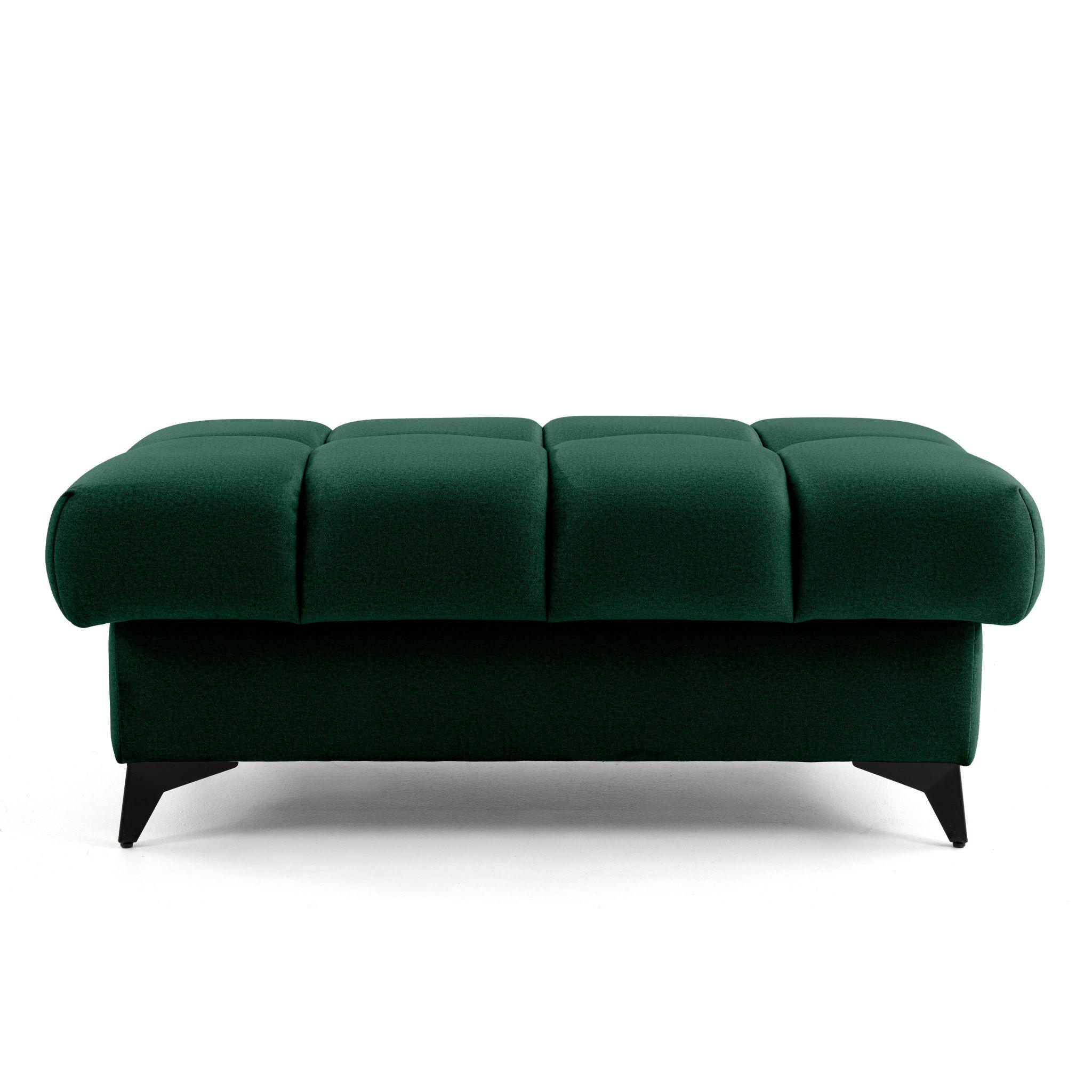 POUF PUDDING 110 x 60 cm Velours Grün - Schwarz/Grün, Holz/Textil (110/43/60cm) - Muffo