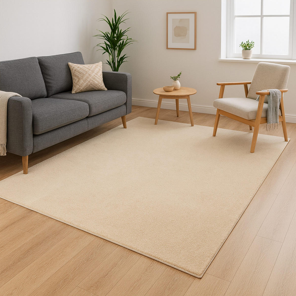 KURZFLOR-TEPPICH Calma 200 Beige 80x140 cm - Beige, Kunststoff/Textil (80/140cm) - carpet city