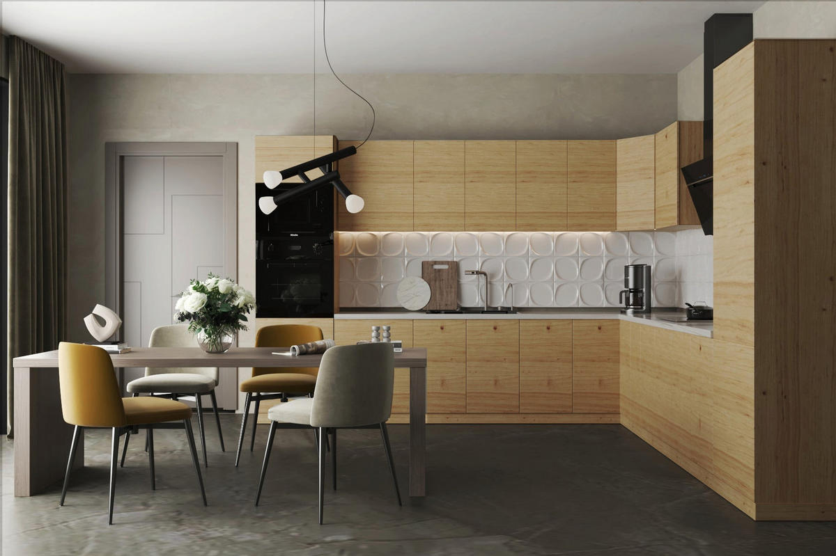 WINKELKÜCHE – Küchenzeile 330 x 340 cm VELORA – KU-S41 – Eiche Artisan - Eiche Artisan, Holzwerkstoff (330/212/340cm) - hi-markt