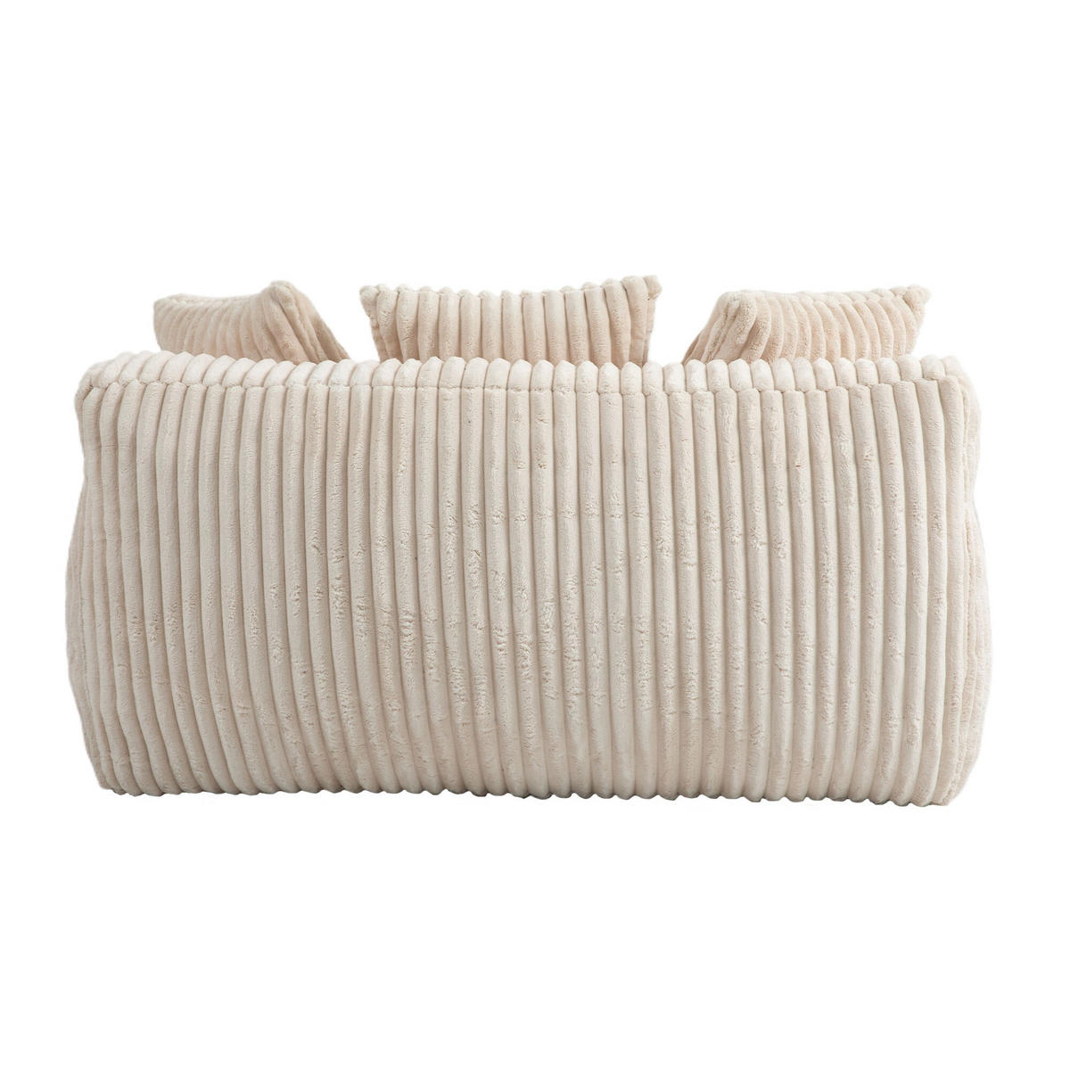 SCHLAFSOFA Relaxliege mit 3 Zierkissen,Lounge Sofa,Polstersofa,Cord,Beige - Beige, Textil (125/63/155cm) - LVHOM