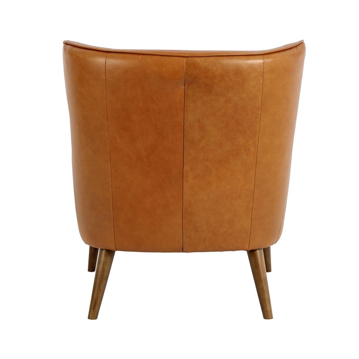 CHESTER-SESSEL aus braunem Leder, Modell 5053 - Nussbaumfarben/Walnussfarben, Leder/Holz (75/89/80cm) - ANGEL CERDA