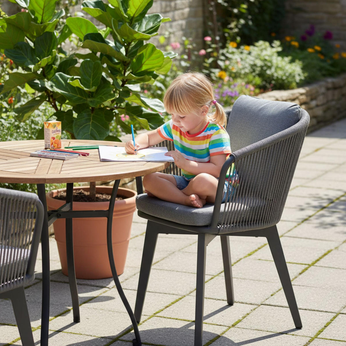 GARTENSTUHL Cadiz - Grau, Metall (63/78/58cm) - Mr. Deko