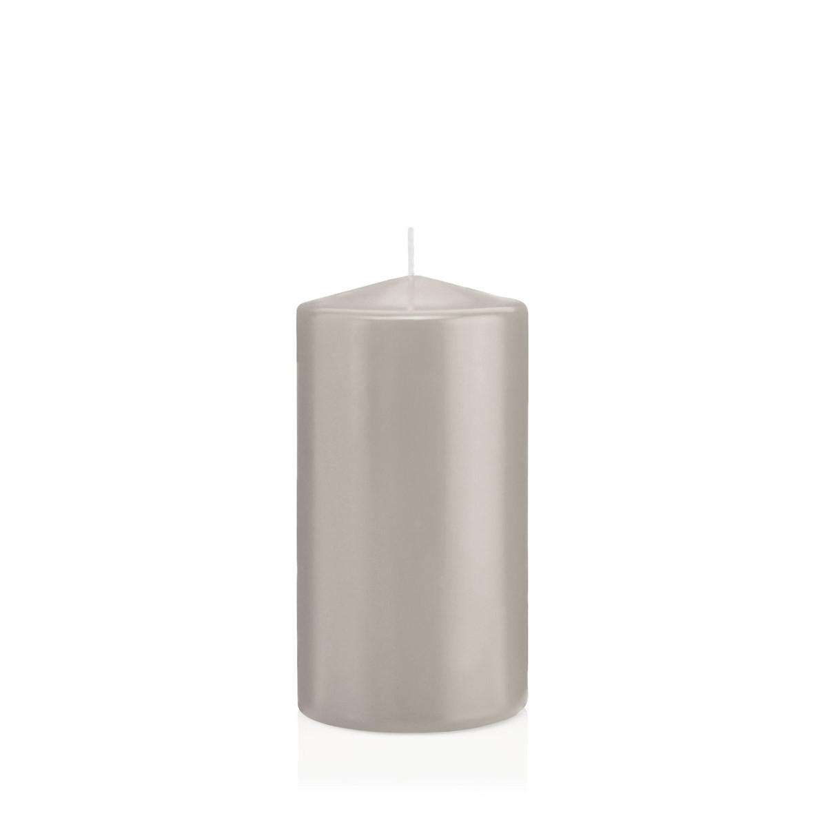 STUMPENKERZEN Zinn Grau Ø 78 x 150 mm, 8 Stück - Hellgrau, Paraffin (8/15cm) - Wiedemann Kerzen