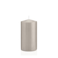 STUMPENKERZEN Zinn Grau Ø 78 x 150 mm, 8 Stück - Hellgrau, Paraffin (8/15cm) - Wiedemann Kerzen