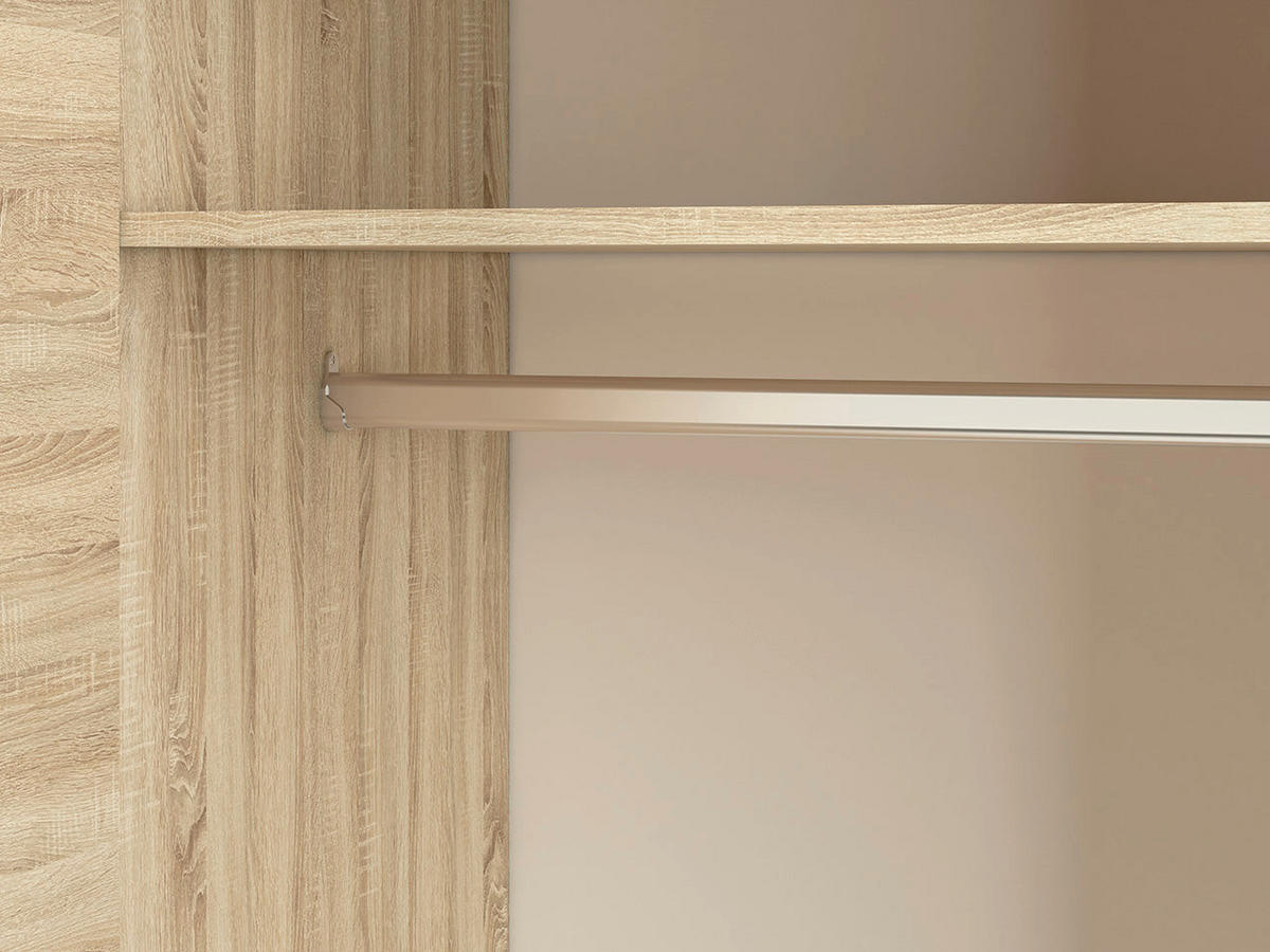 KLEIDERSCHRANK – AVO 01 – 120 cm – Avo – Sonoma Eiche / Weiß - Weiß/Sonoma Eiche, Holzwerkstoff (120/200/50cm) - hi-markt