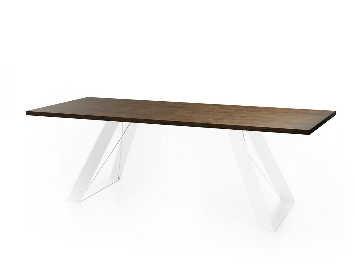 ESSTISCH Colter Weiß rechteckig ausziehbar, Lefkas Eiche 160-260/90/76 cm - Alteiche/Weiß, Holzwerkstoff/Metall (160/90/76cm) - WFL GROUP