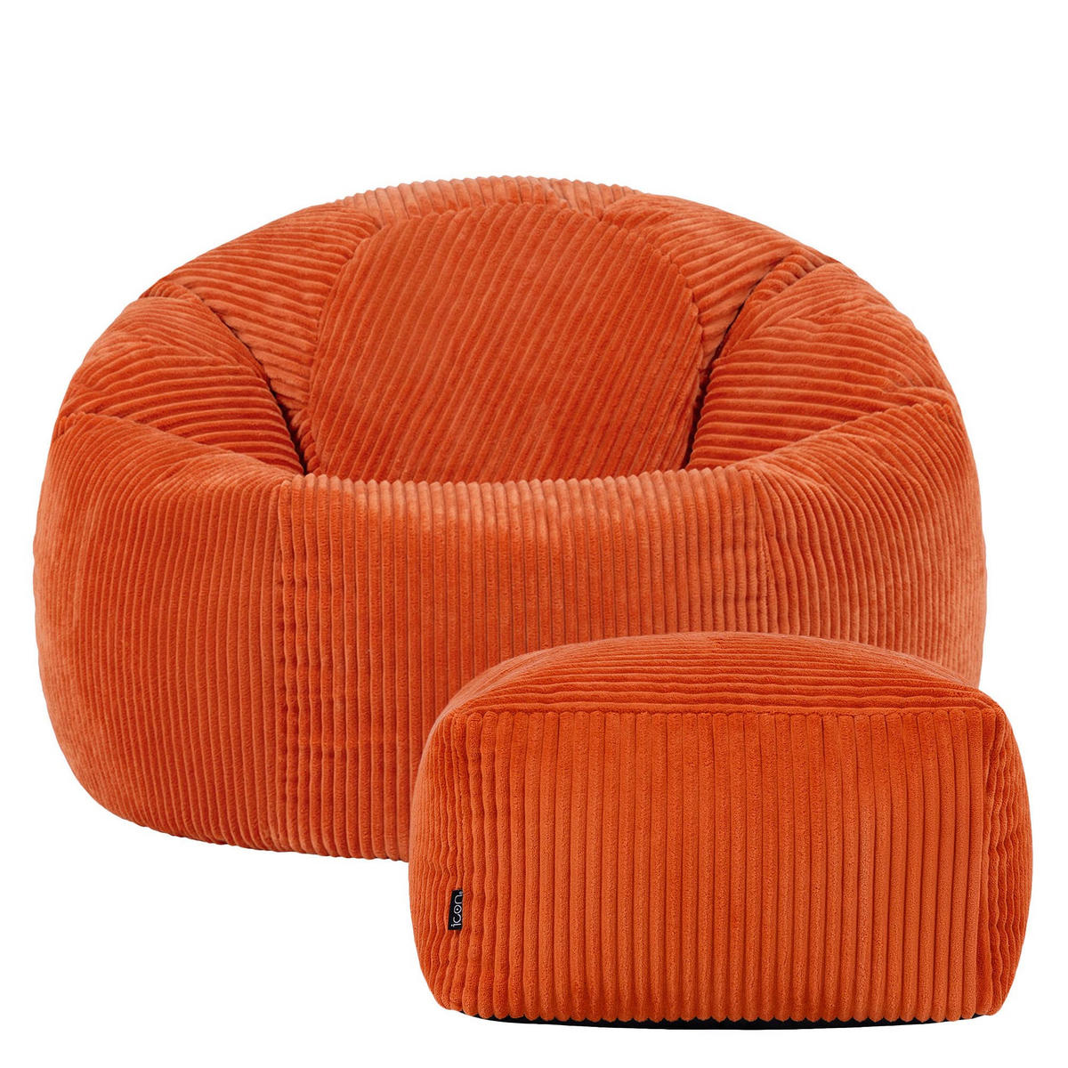 SITZSACK Klassisch + Hocker, Cord - Terracotta, Kunststoff/Textil (85/50/85cm) - icon