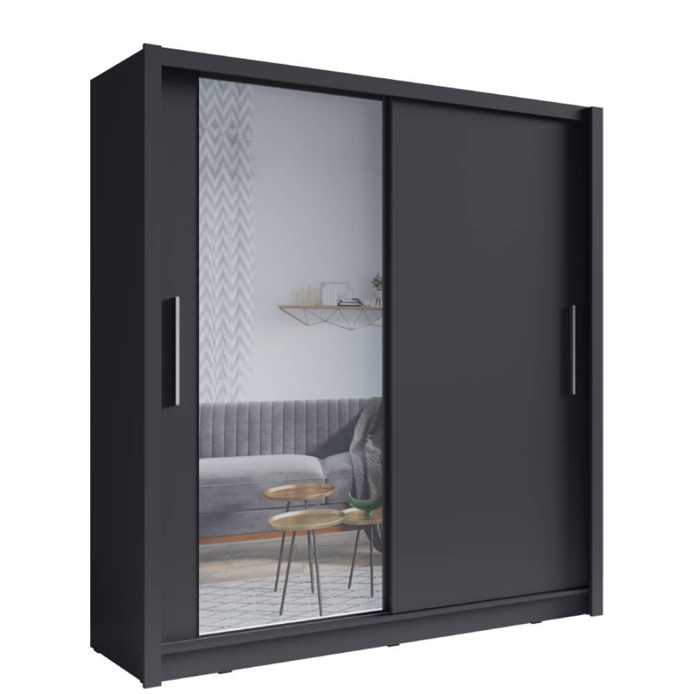 SCHIEBETÜRENSCHRANK BAKU 12 - 204/214/62 cm 2-Türig Grau Graphite - Grau, Holz/Holzwerkstoff (204.4/214.4/62cm)