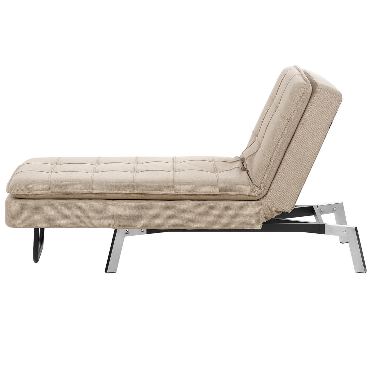 ČALOUNĚNÉ LEHÁTKO CHAISE LONGUE Látka Béžové Loiret - béžová, textil (179/93/76cm) - Beliani