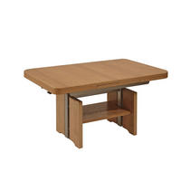 FUNKTIONSTISCH Cassandry höhenverstellbar und ausziehbar 120(160) x 70 x 56-75 Wohnzimmertisch massiv Wildeiche - Braun, Holz (120/70/56cm) - 58aufmkessel