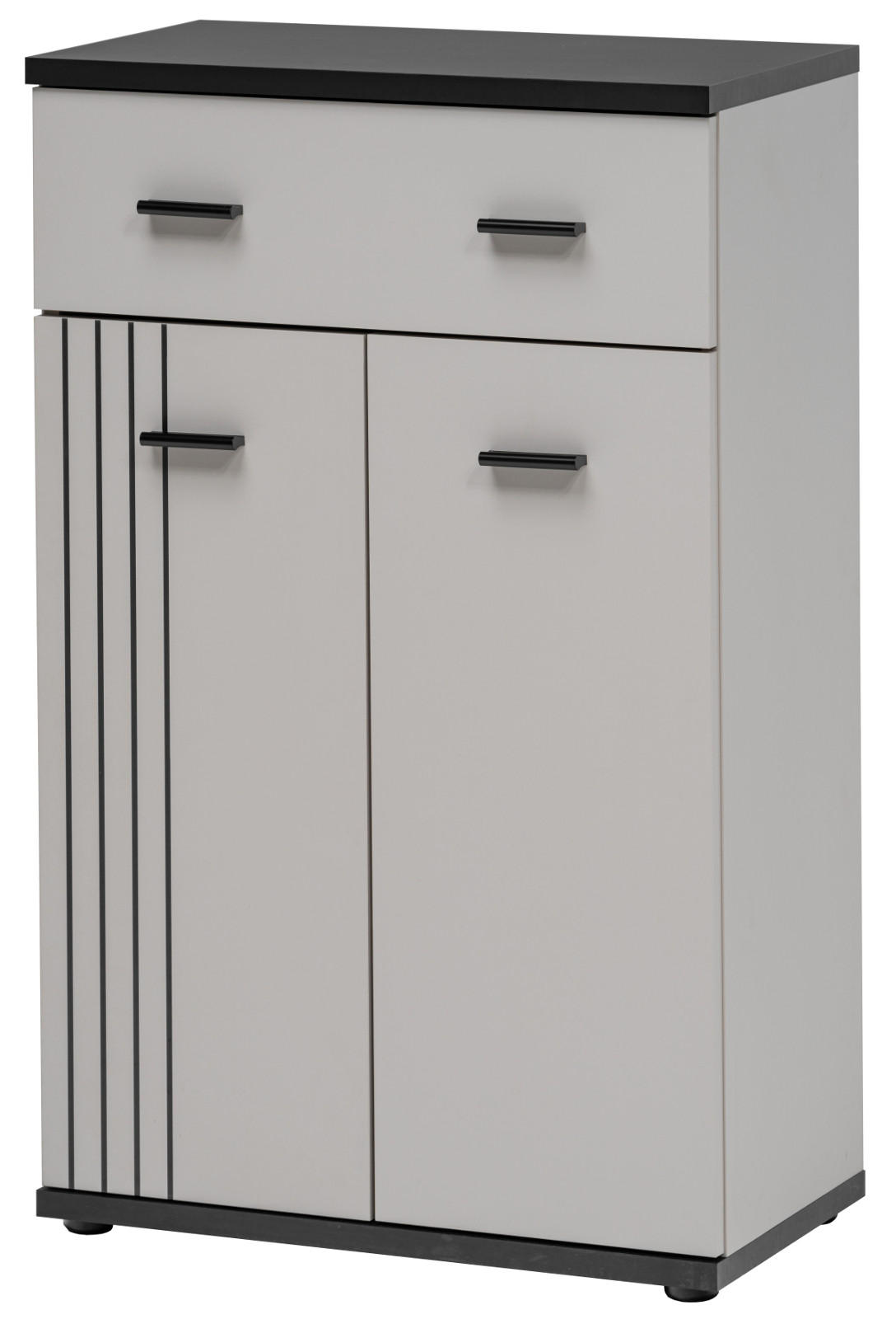 FLURKOMMODE Kaschmir, schwarz 60 x 96 cm, Flurschrank mit Streifenmuster - Kaschmir/Schwarz, Holzwerkstoff/Kunststoff (60/96/32cm) - Inn.Furn