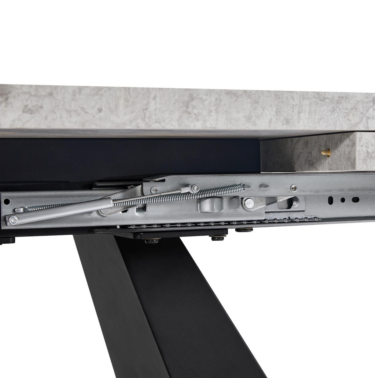 ESSTISCH 99-159/74/77 cm Schwarz/Grau aus MDF/Metall mit Ausziehfunktion - Schwarz, Holzwerkstoff (159/74/77cm) - OKMYHOME