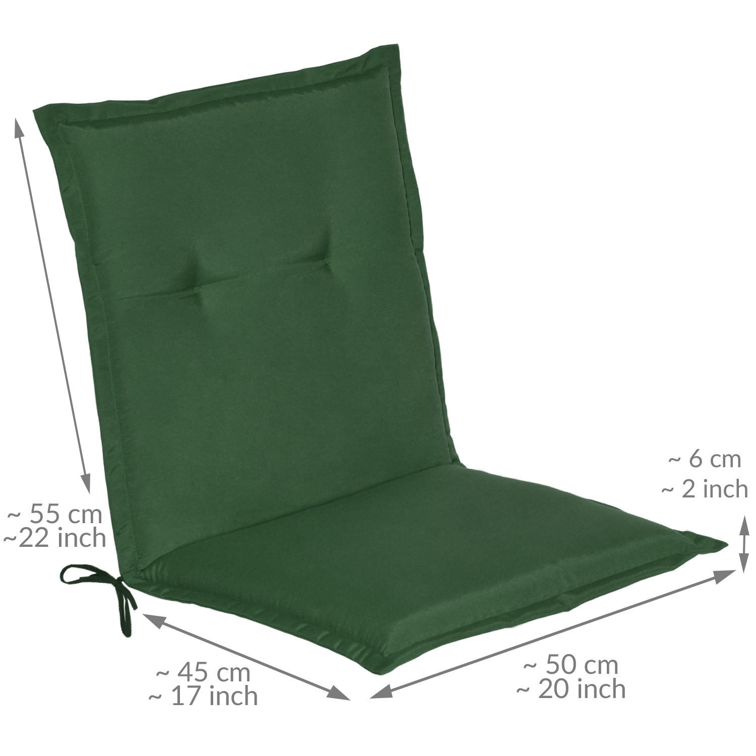 NIEDERLEHNERAUFLAGE Loft NL 100/50/6cm Dunkelgrün 4tlg - Dunkelgrün, Textil (50/6/100cm) - Beautissu 