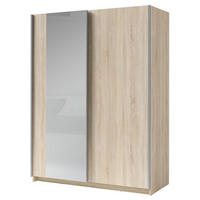 SCHWEBETÜRENSCHRANK Gozo Sonoma Eiche / Spiegel 150 / 62 / 198cm - Grau/Sonoma Eiche, Glas/Holz (150/198/62cm) - Feldmann-Wohnen