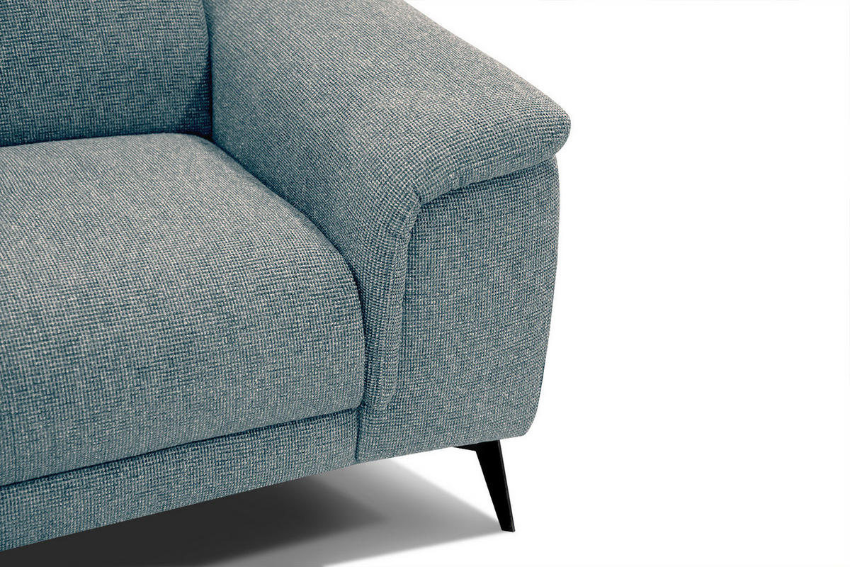 SOFA FIERO 3-Sitzer, mintgrün - Schwarz/Mintgrün, Holzwerkstoff/Textil (212/82/103cm) - Courtois Laville