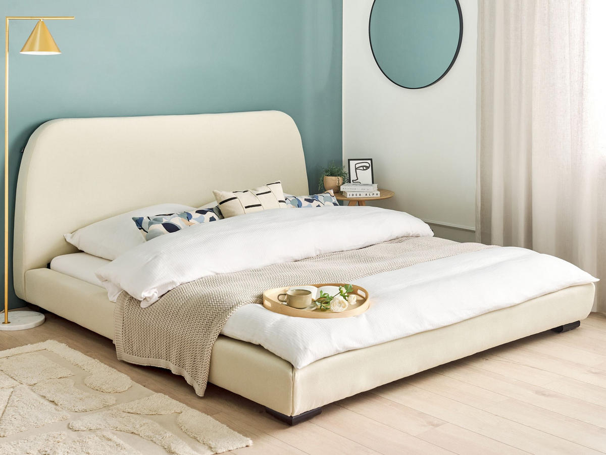 WASSERBETT 180/200 cm Beige Roisel - Creme, Textil (180/200cm) - Beliani