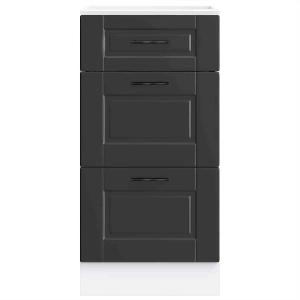 KÜCHENUNTERSCHRANK Porto Schwarz Holzwerkstoff - Schwarz, Holzwerkstoff (46/81.5/40cm) - vidaXL