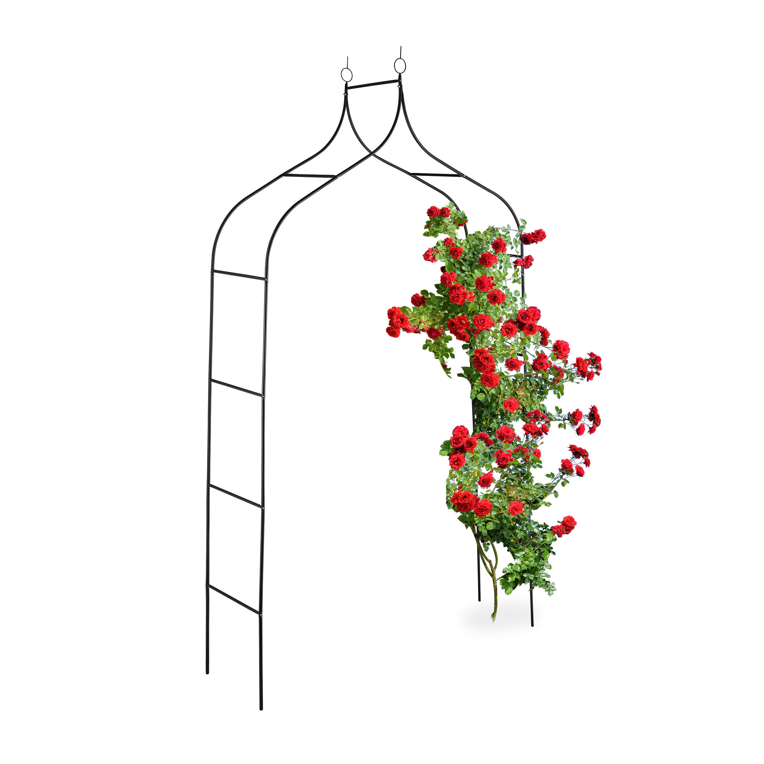 ROSENBOGEN - Schwarz, Metall (140/255/38cm) - Relaxdays