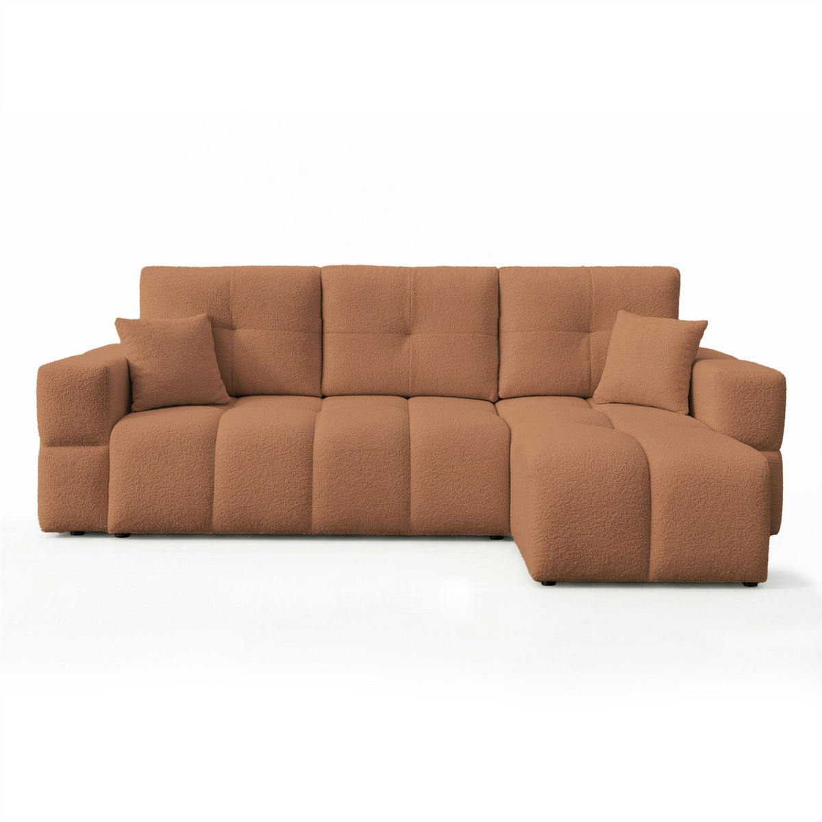ECKSOFA Denise Mit Schlaffunktion - Rotbraun, Holzwerkstoff/Textil (148/250cm) - Fun Möbel