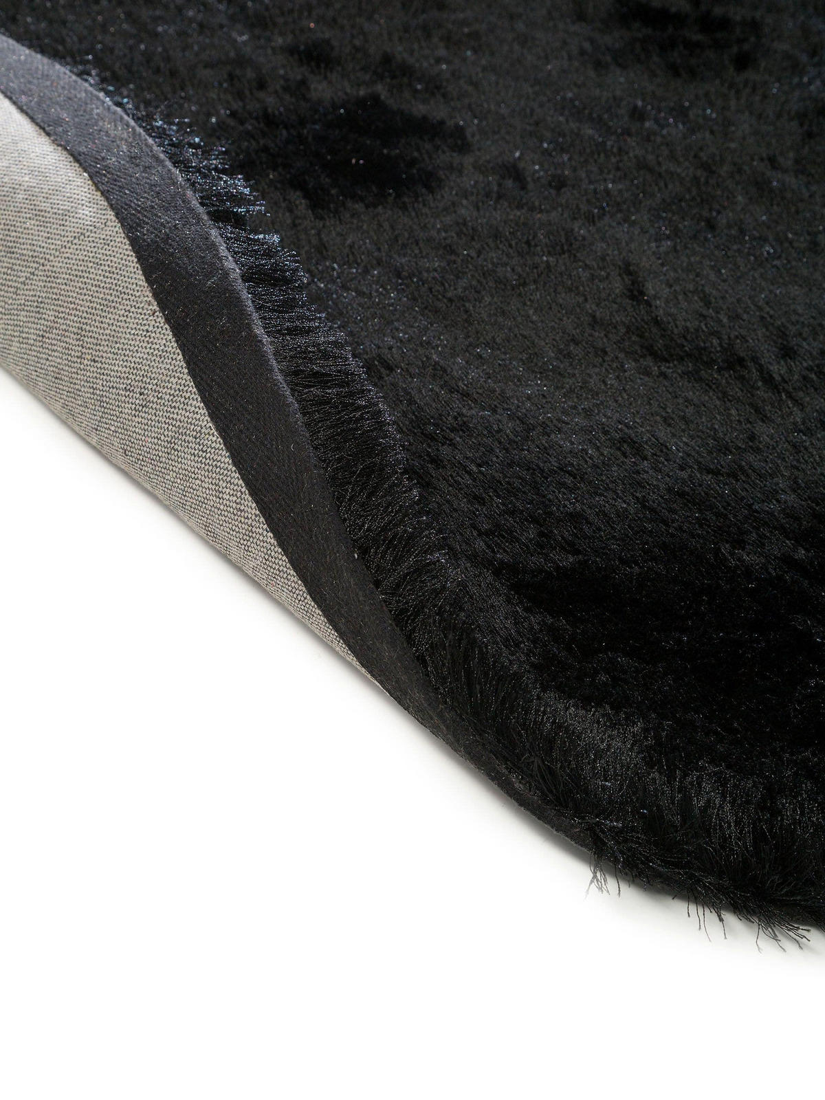 HOCHFLORTEPPICH Whisper Schwarz ø 80 cm rund - Schwarz, Textil (80/80cm) - benuta Nest
