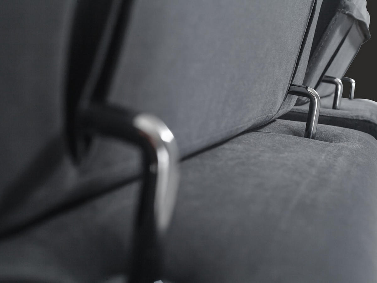 2 Sitzer SOFA Energy Samt Anthrazit - Anthrazit, Textil/Metall (205/80/100cm) - Villa Möbel