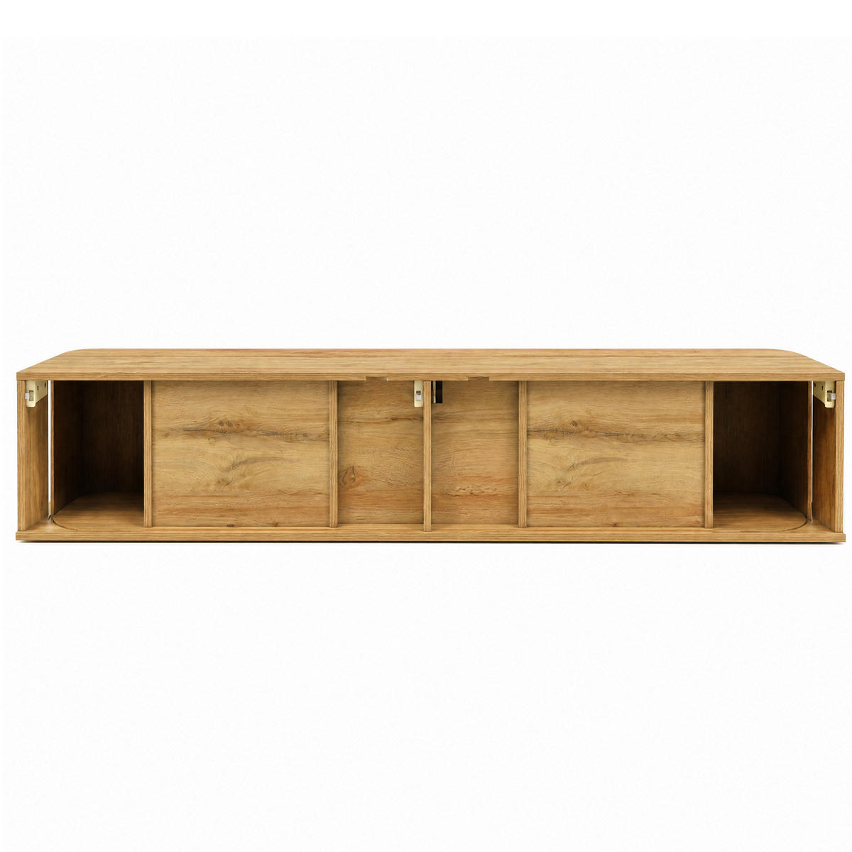 TV-BOARD Wandhängend MDF LED Rillenoptik Wohnzimmer - Naturfarben, Holzwerkstoff (175/30/30cm) - FLIEKS