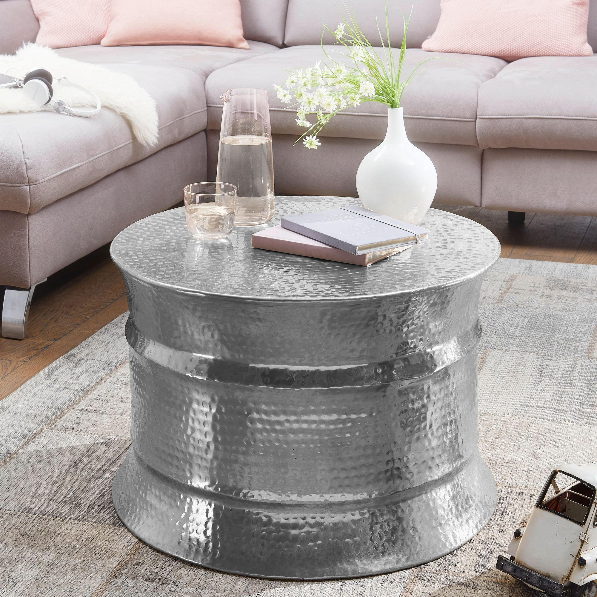 Thumbnail - Kadima Design Couchtisch, Silber, Metall, Rund,Rund, 62x41x62 cm, Wohnzimmer, Wohnzimmertische, Couchtische