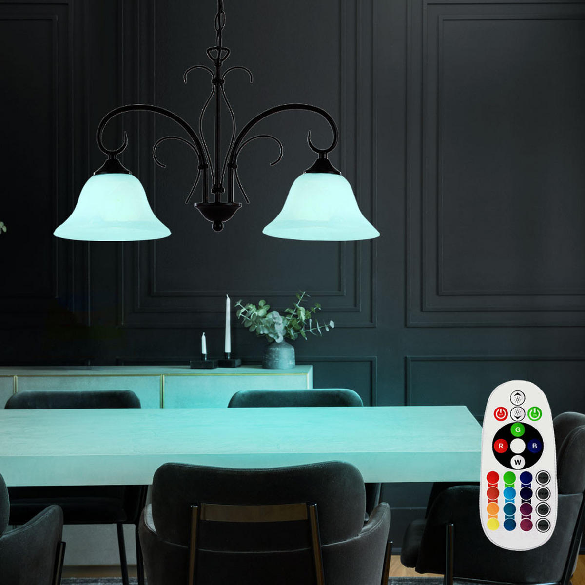 LED HÄNGELEUCHTE Metall Rostfarben - Braun, Glas (53.5/19/110cm)