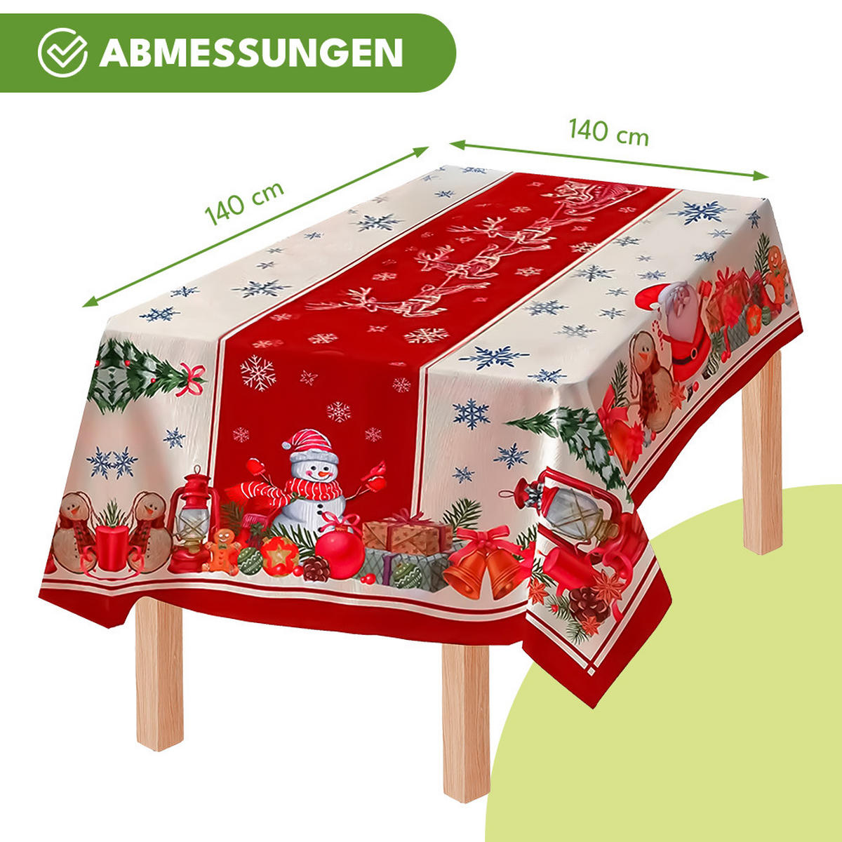 TISCHDECKE Weihnachts 140x140cm - Multicolor, Textil (140/140cm) - KRUMAD