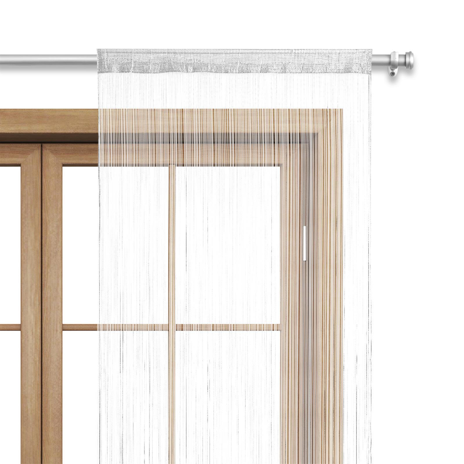 FADENVORHANG weiß 245/90 cm Stangendurchzug kürzbar - Weiß, Textil (90/245/1cm) - wometo