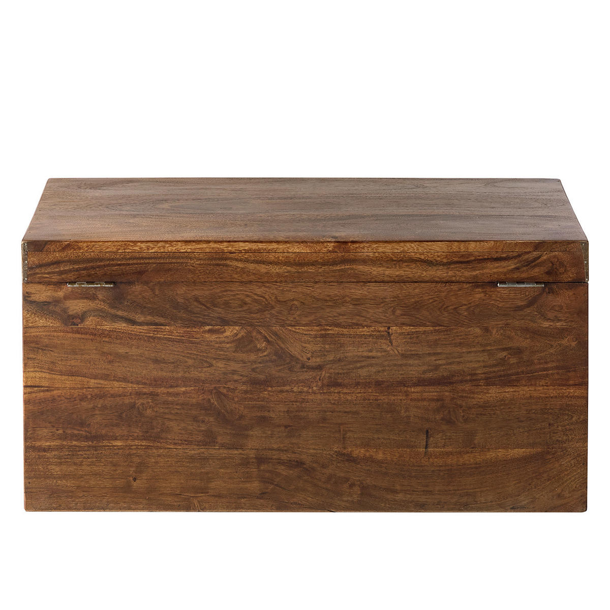 TRUHE - Akazie massiv / Metall - Akaziefarben, Holz (80/40/40cm) - home24