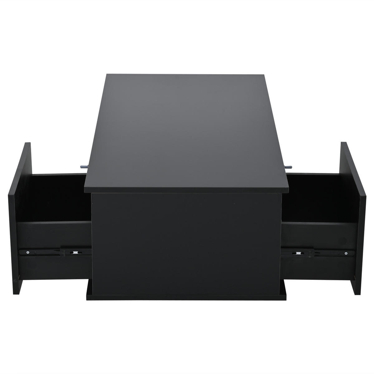 COUCHTISCH 100/50/30 cm schwarz mit 2 Schubladen und LED-Beleuchtung - Schwarz, Holzwerkstoff (100/50/30cm) - OKWISH