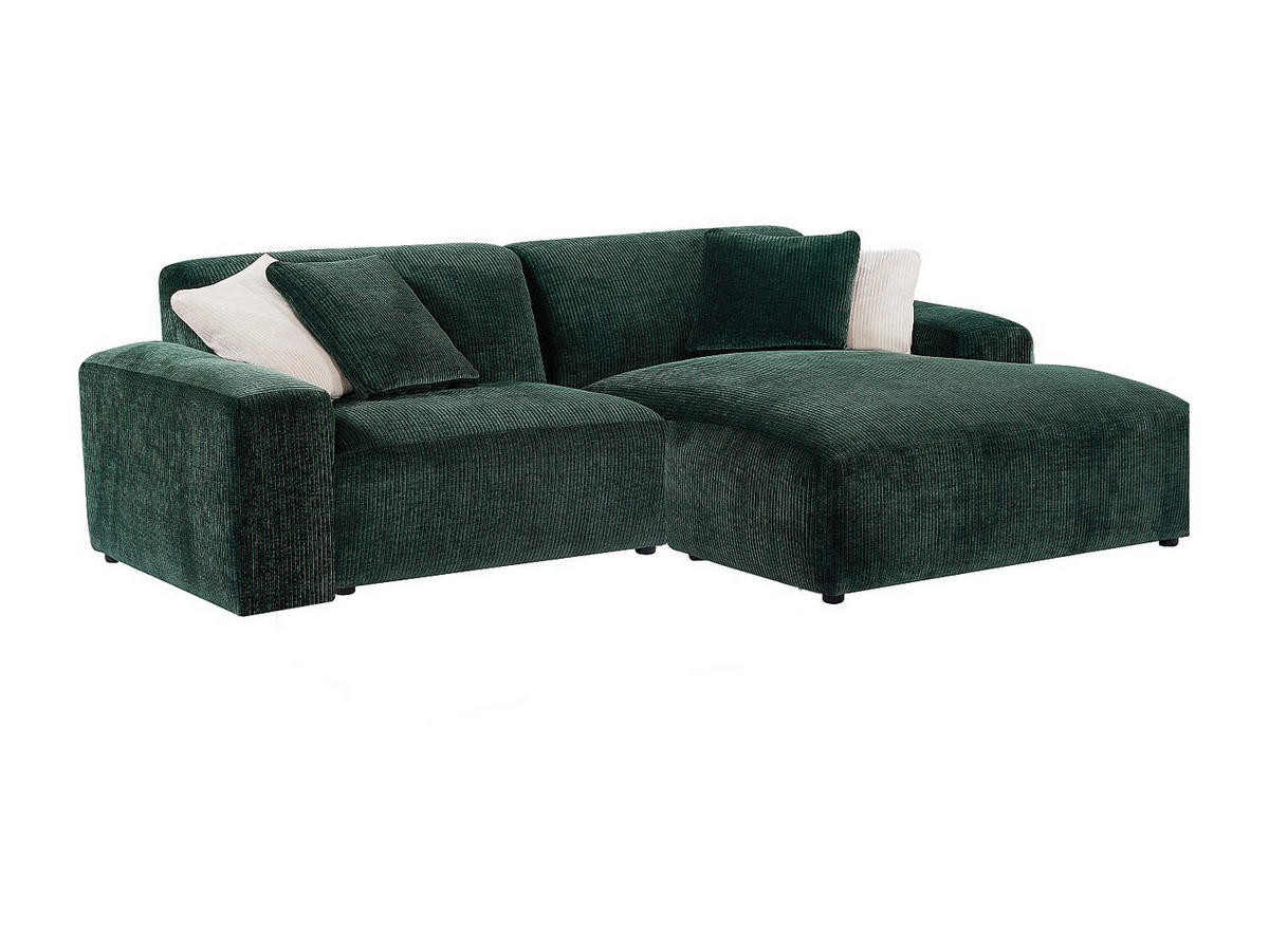 SOFA - 4 Personen - samt - tannengrün Tirono - Waldgrün, Kunststoff/Textil (254/80/161cm) - Vente-Unique